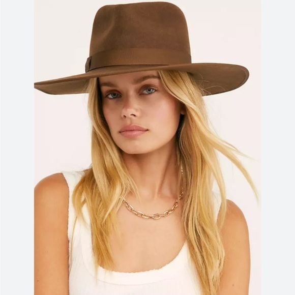 Free People Beige Wool Fedora Hat One Size - Picture 13 of 13